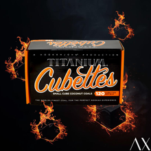 Layisha isithombe kusibukeli segalari, I-Titanium Cubettes Amalahle e-Hookah Yemvelo - Ama-Cubettes - 120ct