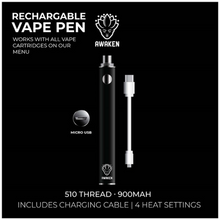 Load image into Gallery viewer, Awaken Vape Pen | Metallic Silver | Rechargeable | 4 Heat Settings
