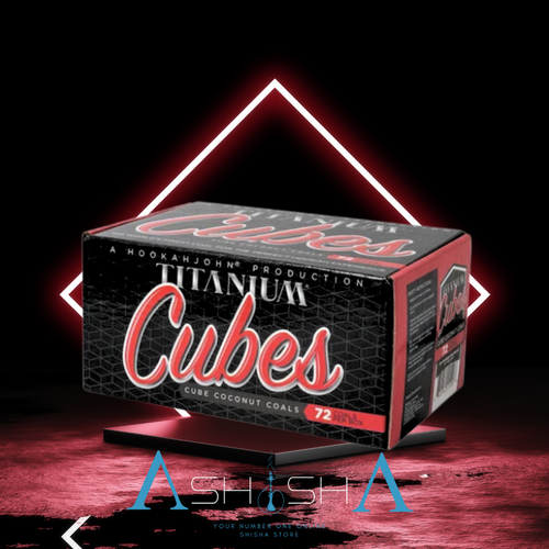 Titanium Cubes Natural Hookah Coals - Cubes - 72ct - ASHISHA